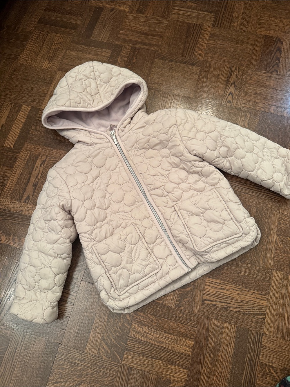 Mayoral Girls size 3 Quilted Hooded Jacket - Light Beige